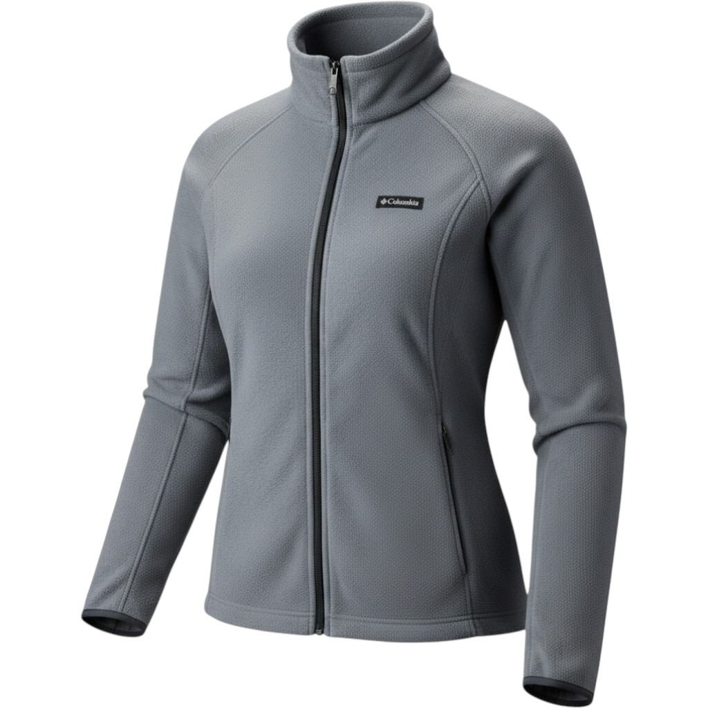 Columbia Sz L Outdoor Fleece Blue Base Layer Top Jacket Stretch Zip Pockets